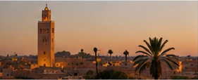 View of Marrakech at sunset, cropped from the mockup